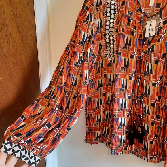 Anthropologie Verb Yasmeen Embroidered Peasant Blouse Top - Picture 11 of 16